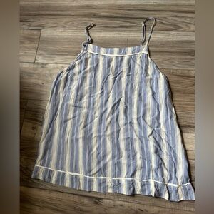 Kori America Striped Lightweight Sleeveless Tank Adjustable Straps Blue Size M